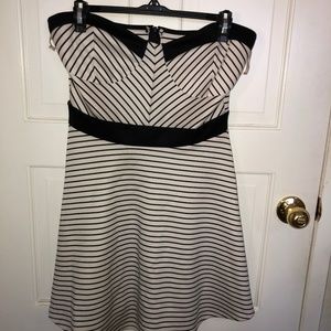 black and white striped dress